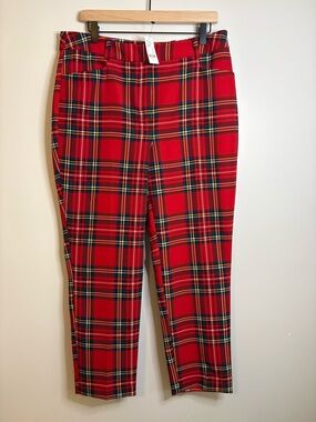 Women’s New York and Company red plaid pants size 12 NWT